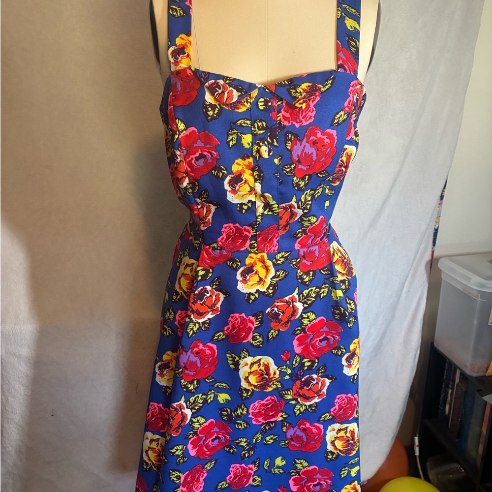 Forever 21 Blue Floral Midi Dress